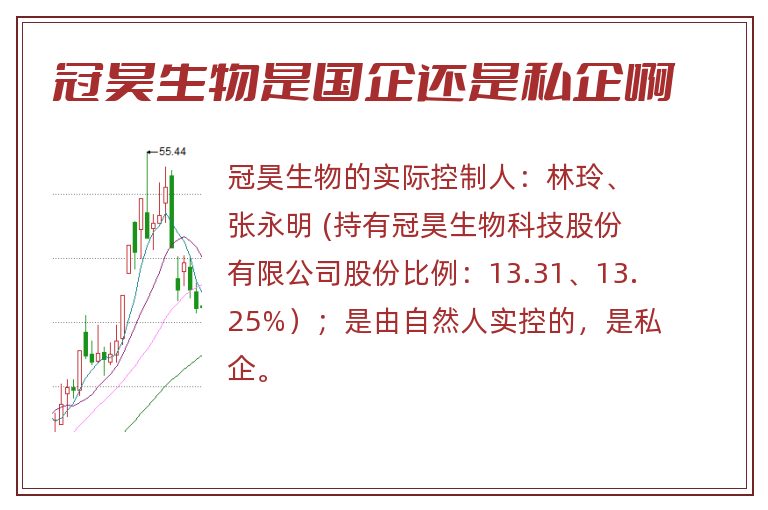 冠昊生物是国企还是私企啊