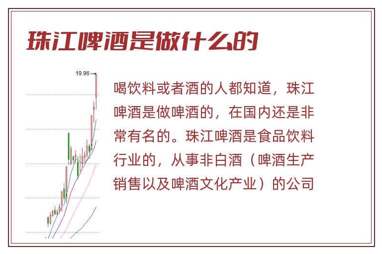 珠江啤酒是做什么的