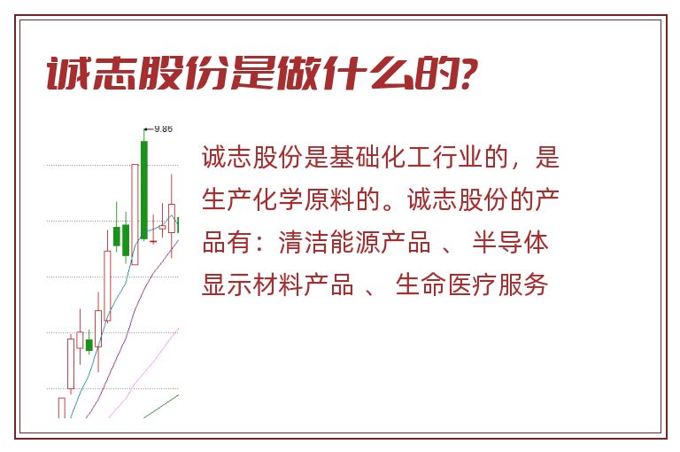 诚志股份是做什么的？