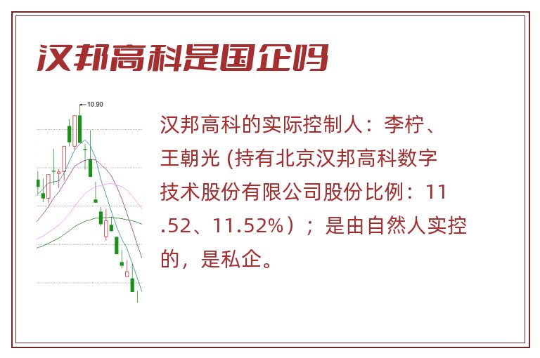 汉邦高科是国企吗