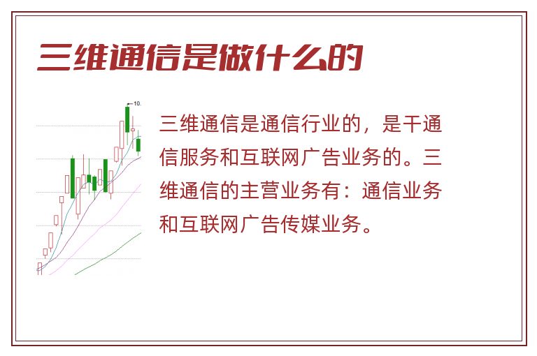 三维通信是做什么的