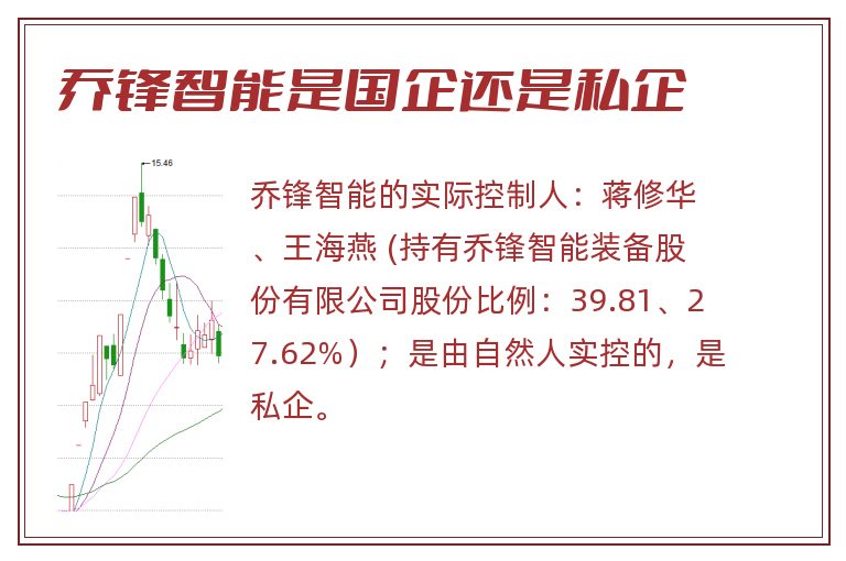 乔锋智能是国企还是私企