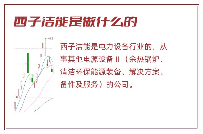 西子洁能是做什么的