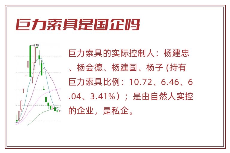 巨力索具是国企吗