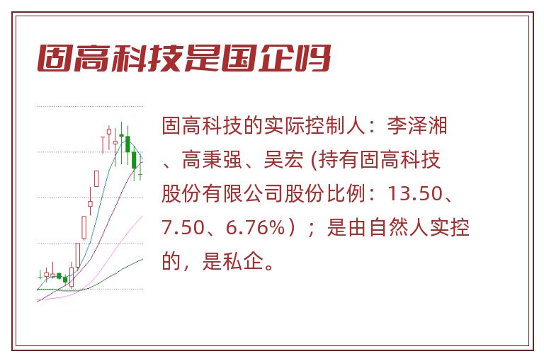 固高科技是国企吗