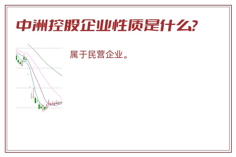 中洲控股企业性质是什么？