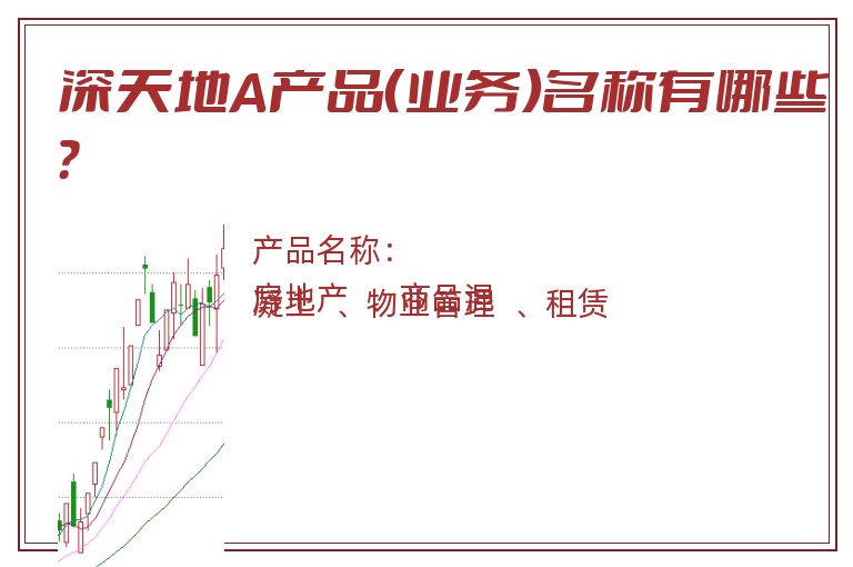 深天地A产品（业务）名称有哪些？