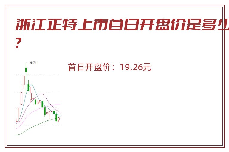 浙江正特上市首日开盘价是多少？