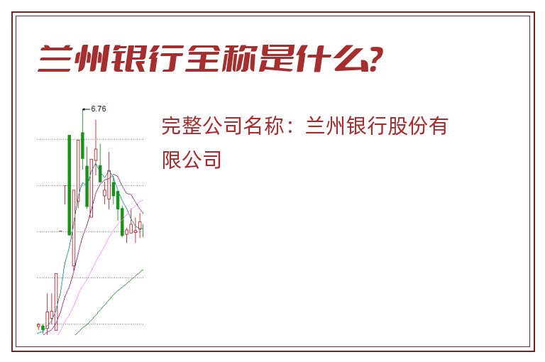 兰州银行全称是什么？