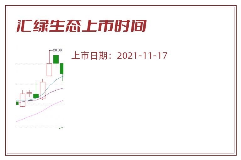 汇绿生态上市时间