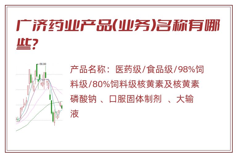 广济药业产品（业务）名称有哪些？