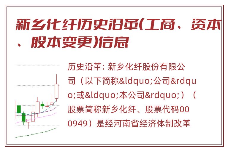 新乡化纤历史沿革（工商、资本、股本变更）信息