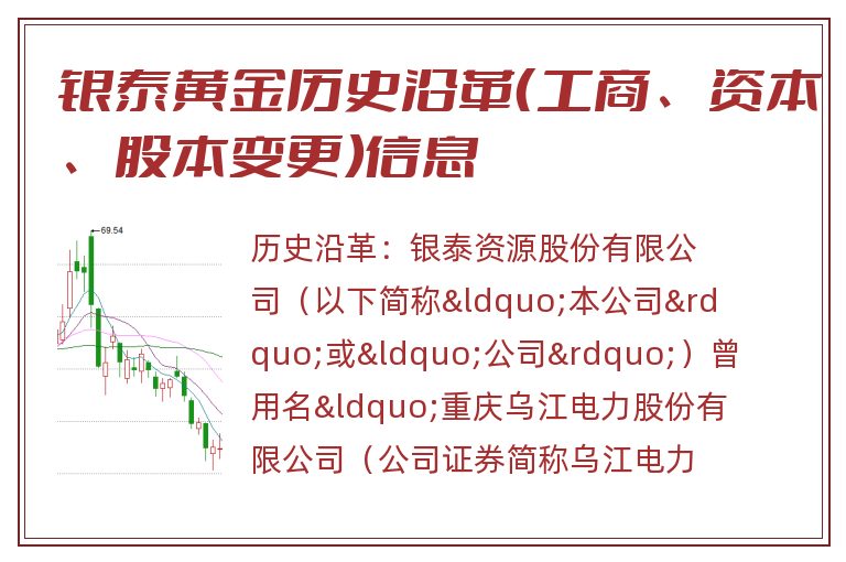 银泰黄金历史沿革（工商、资本、股本变更）信息